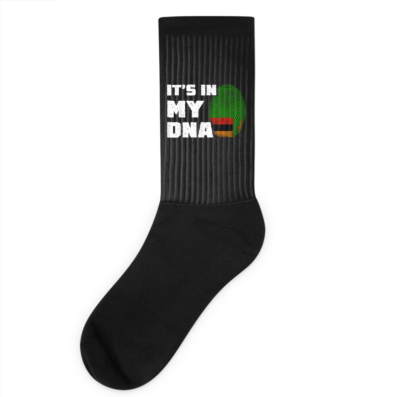 It's In My Dna Zambia Flag Fingerprint Men Women Socks by Outpost | Artistshot