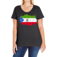 Equatorial Guinea Flag Grunge Country Flag Equatorial Guinea Ladies Curvy T-shirt | Artistshot