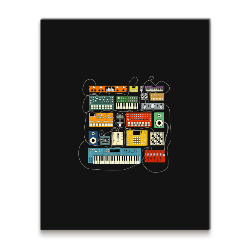 Synthesizer And Drum Machine For Electronic Musician Metal Print Vertical | Artistshot