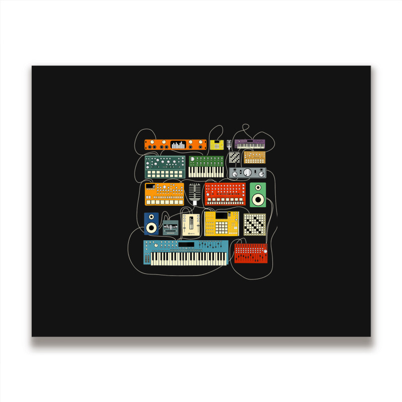 Synthesizer And Drum Machine For Electronic Musician Metal Print Horizontal | Artistshot