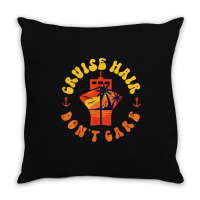 Cruise Ship Vacation Girl Cruise Hair Don't Care Throw Pillow | Artistshot