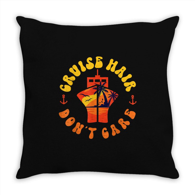 Cruise Ship Vacation Girl Cruise Hair Don't Care Throw Pillow | Artistshot