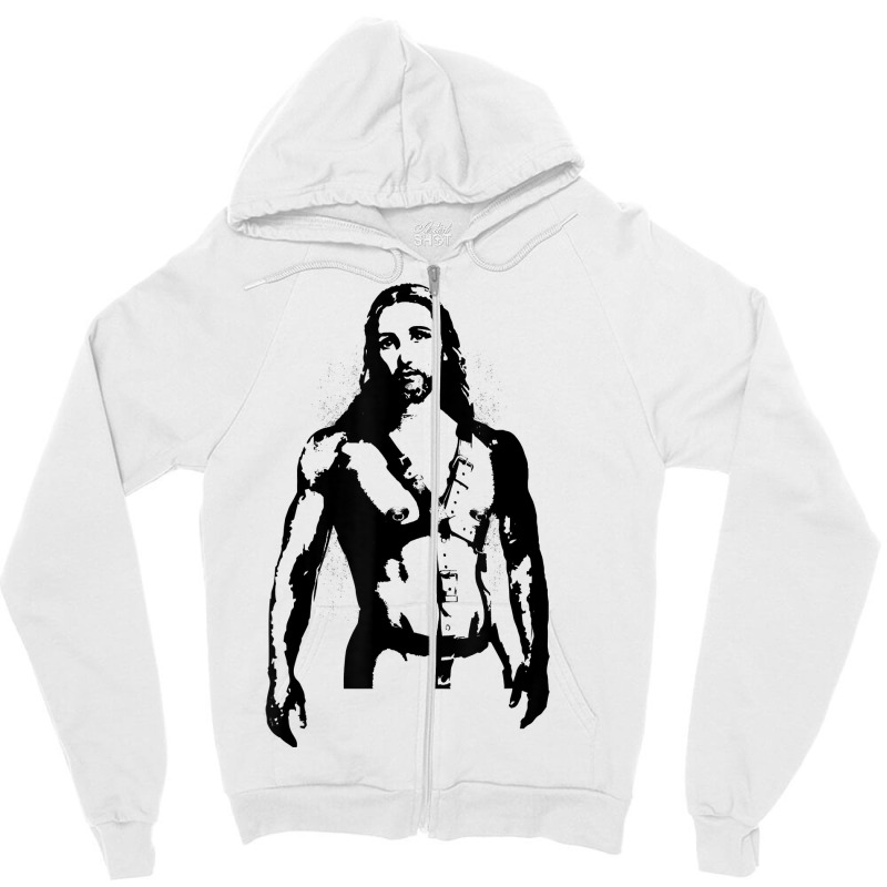 Sexy Jesus In Bdsm Harness Gay Pride Zipper Hoodie | Artistshot