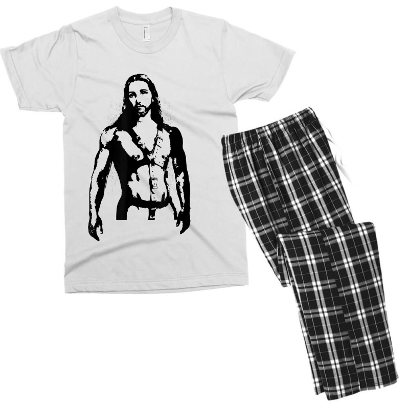 Sexy Jesus In Bdsm Harness Gay Pride Men's T-shirt Pajama Set | Artistshot