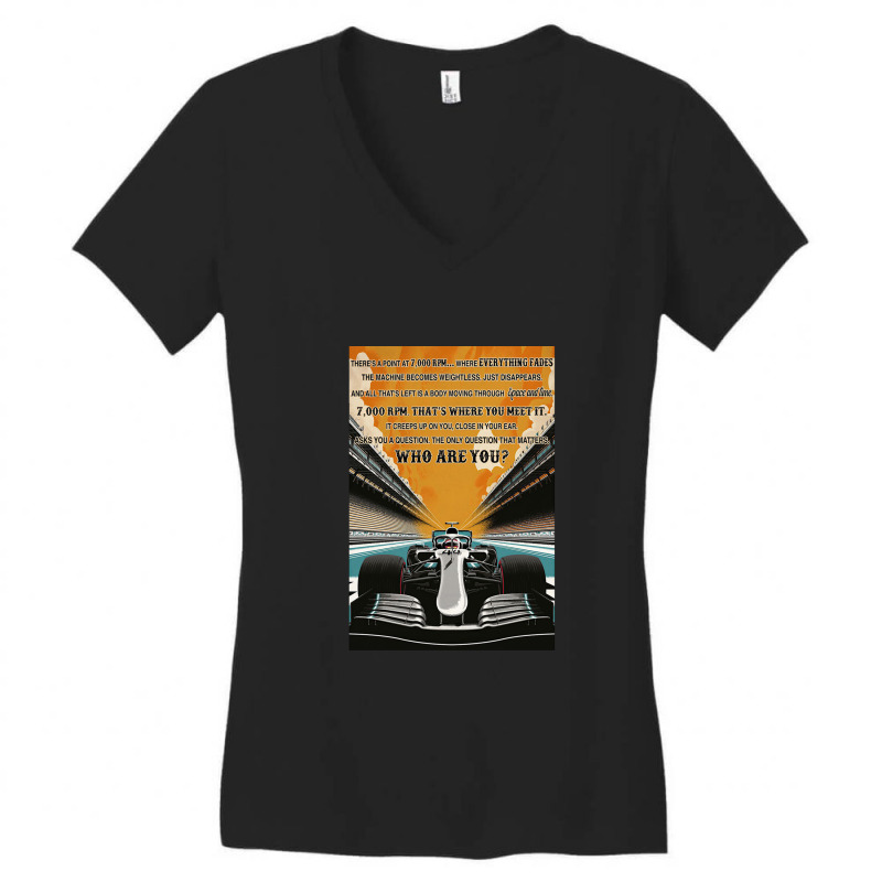 Car Racing There's A Point At 7000 Rpm Orange Poster Women's V-Neck T-Shirt by MarshaleenAnnetteHammer | Artistshot