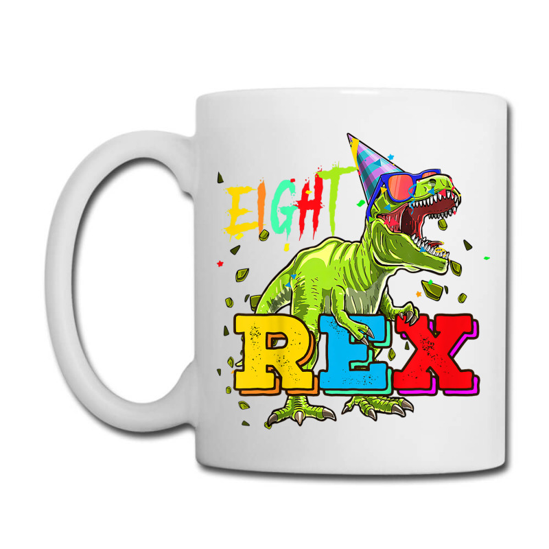 Kids Eight Rex 8th Birthday Gifts Eighth Dinosaur 8 Year Old Boy Coffee Mug | Artistshot