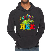 Kids Eight Rex 8th Birthday Gifts Eighth Dinosaur 8 Year Old Boy Vintage Hoodie | Artistshot