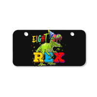 Kids Eight Rex 8th Birthday Gifts Eighth Dinosaur 8 Year Old Boy Bicycle License Plate | Artistshot