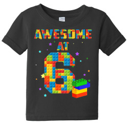 kids birthday shirt for kids 6 building blocks bricks theme party Baby Tee | Artistshot