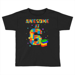kids birthday shirt for kids 6 building blocks bricks theme party Toddler T-shirt | Artistshot