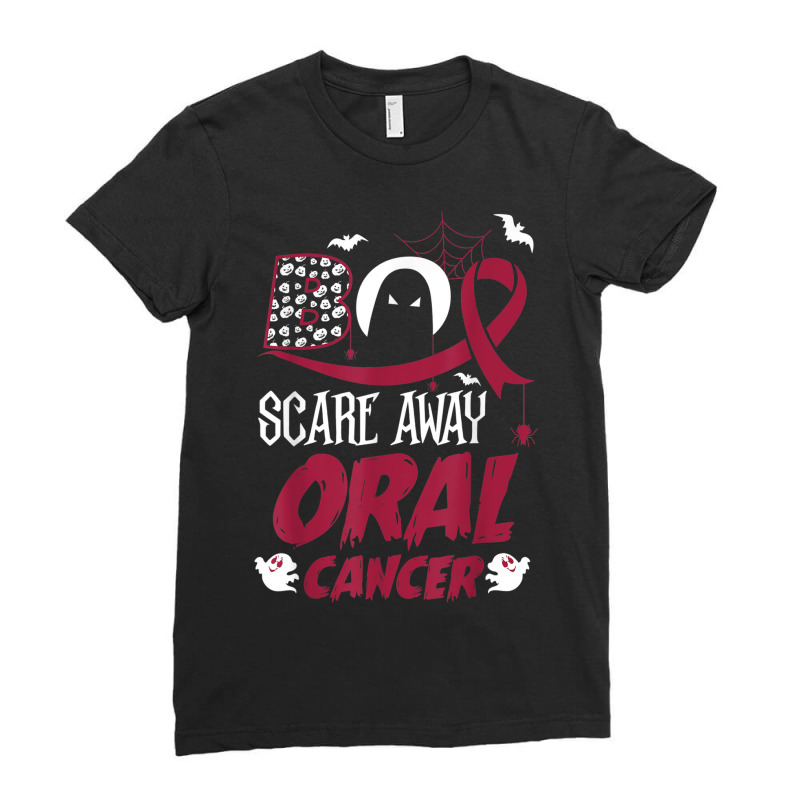 Scare Away Oral Cancer Scary Halloween Costumes Ladies Fitted T-Shirt by Complete | Artistshot