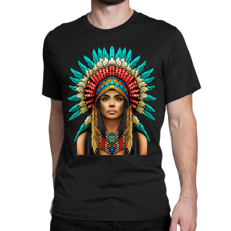 Native American Woman Indian Warrior Classic T-shirt | Artistshot