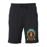 Native American Woman Indian Warrior Fleece Short | Artistshot