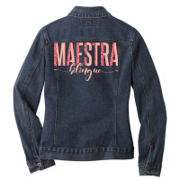 Spanish Teacher Maestras Maestra Bilingue Ladies Denim Jacket | Artistshot