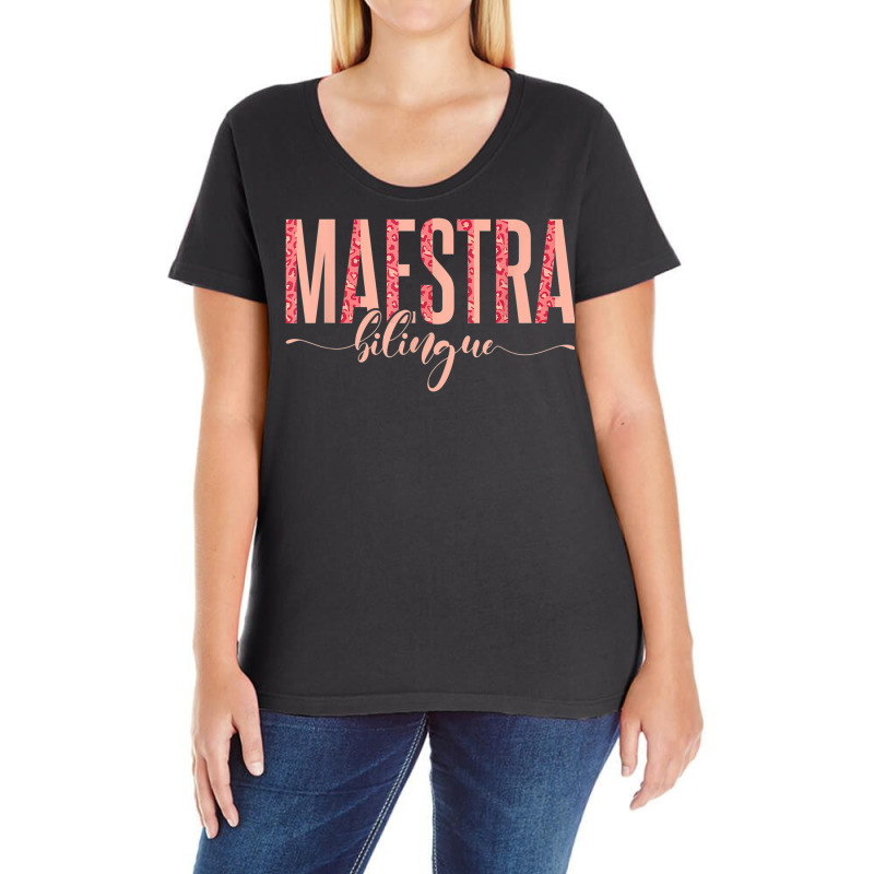 Spanish Teacher Maestras Maestra Bilingue Ladies Curvy T-Shirt by Outpost | Artistshot