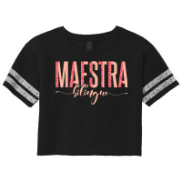 Spanish Teacher Maestras Maestra Bilingue Scorecard Crop Tee | Artistshot