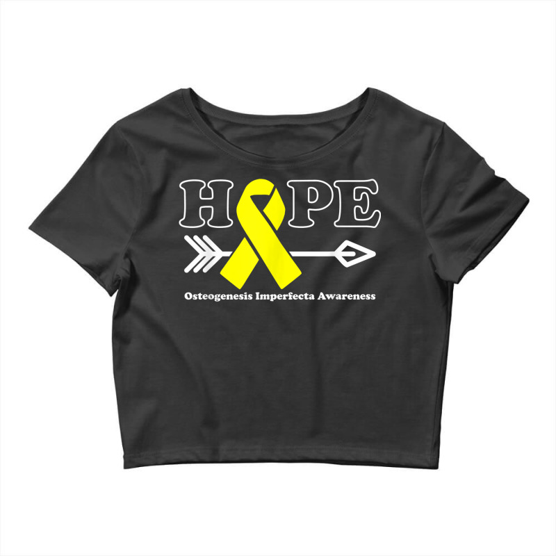 Hope   Osteogenesis Imperfecta Awareness Yellow Ribbon Crop Top by Bewitch | Artistshot