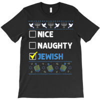 Nice Naughty Jewish Hanukkah Ugly Christmas Chanukah T-shirt | Artistshot