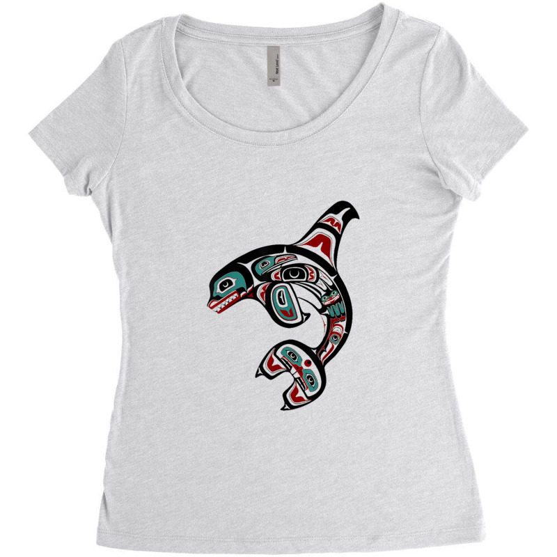 Orca Killer Whale Pacific Alaska Native American Indian Clan Women's Triblend Scoop T-shirt by rizkikurniawanp | Artistshot