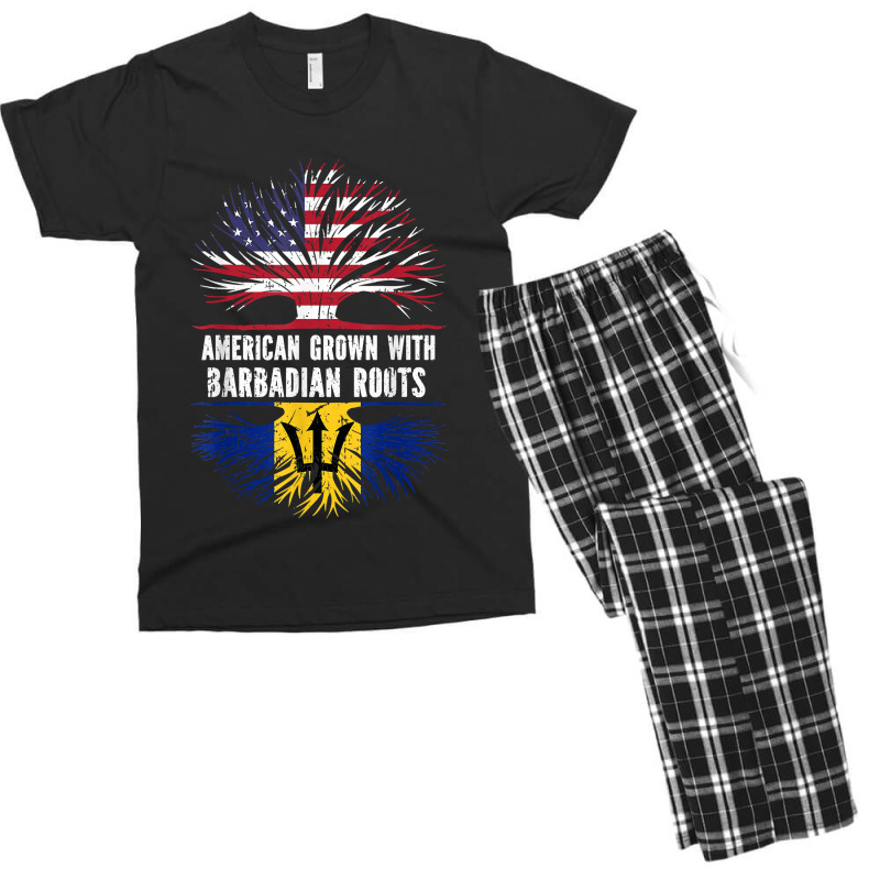 American Grown With Barbadian Roots Usa Flag Barbados Men's T-shirt Pajama Set by pennyWelborn | Artistshot