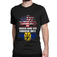 American Grown With Barbadian Roots Usa Flag Barbados Classic T-shirt | Artistshot