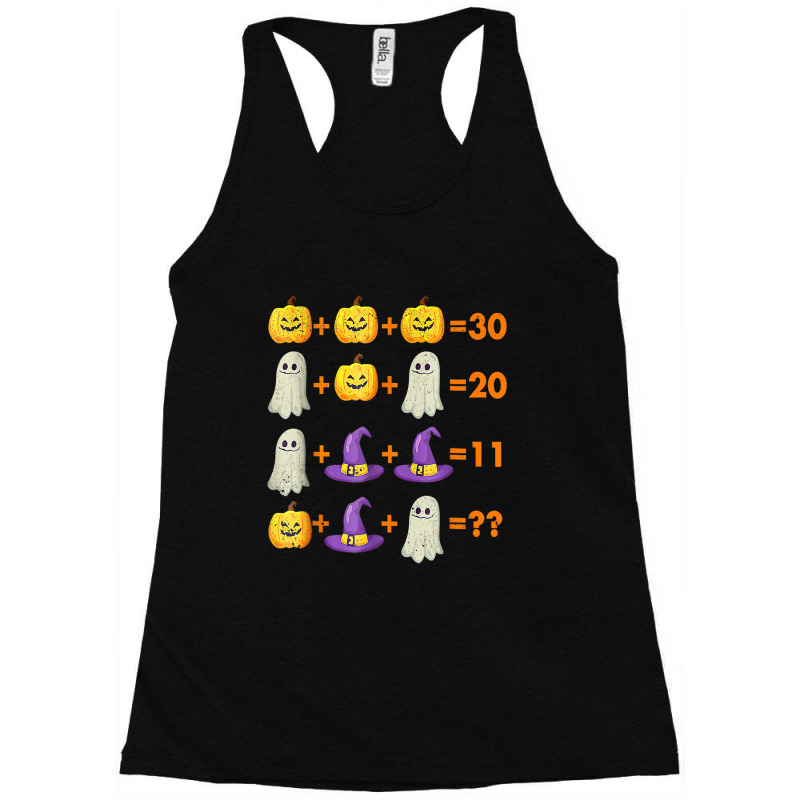 Math Equation Pumpkin Ghost Witch Bat Halloween Teacher Racerback Tank by RandiCrystalGraber | Artistshot