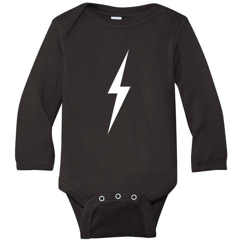 Simple Lightning Bolt In White Sweat Long Sleeve Baby Bodysuit by romildaokta | Artistshot