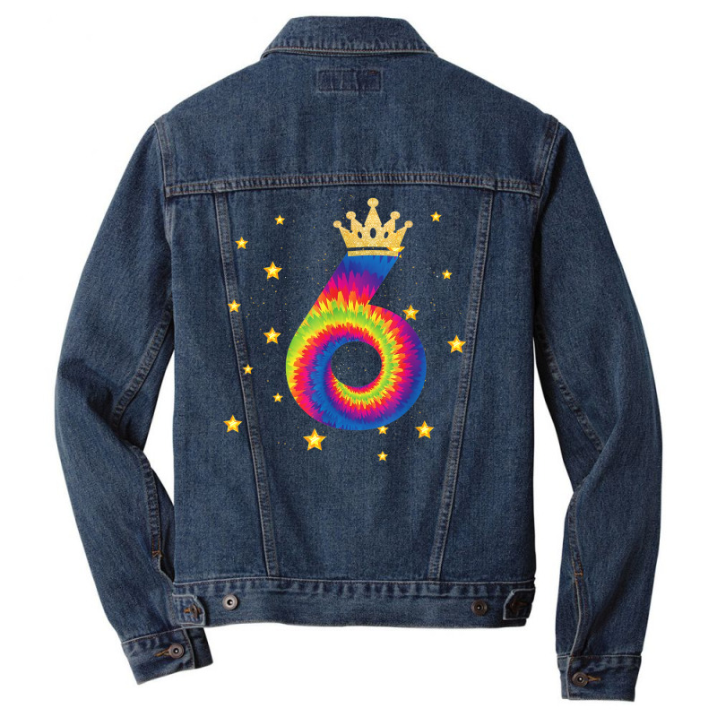 Funny Colorful Tie Dye 6 Years Old 6th Birthday Kids Girls Men Denim Jacket | Artistshot