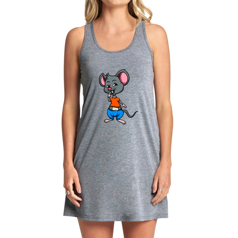 Cute Anthropomorphic Human-like Cartoon Character Mouse In Clothes Tank Dress by RobinIntorcia | Artistshot