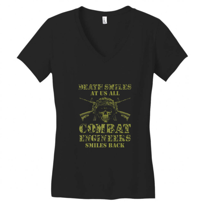 Combat Engineer Smiles Usa Military Sapper Premium Women's V-Neck T-Shirt by RozaqSania | Artistshot