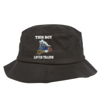 This Boy Loves Trains Gift Train Wagon Lover Gifts T Shirt Bucket Hat | Artistshot