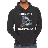 This Boy Loves Trains Gift Train Wagon Lover Gifts T Shirt Vintage Hoodie | Artistshot