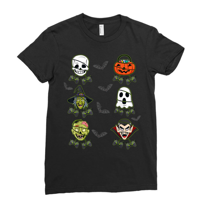 Halloween Skeleton Gaming Witch Vampire Zombie Boys Kids T Shirt Ladies Fitted T-Shirt by cm-arts | Artistshot