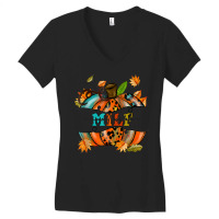 Milf Man I Love Fall Funny Pumpkin Autumn Seasons Lover Women's V-neck T-shirt | Artistshot