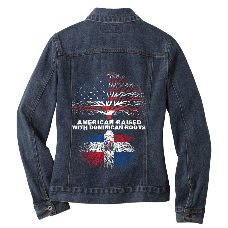 American Raised With Dominican Roots Republic Ladies Denim Jacket by pennyWelborn | Artistshot