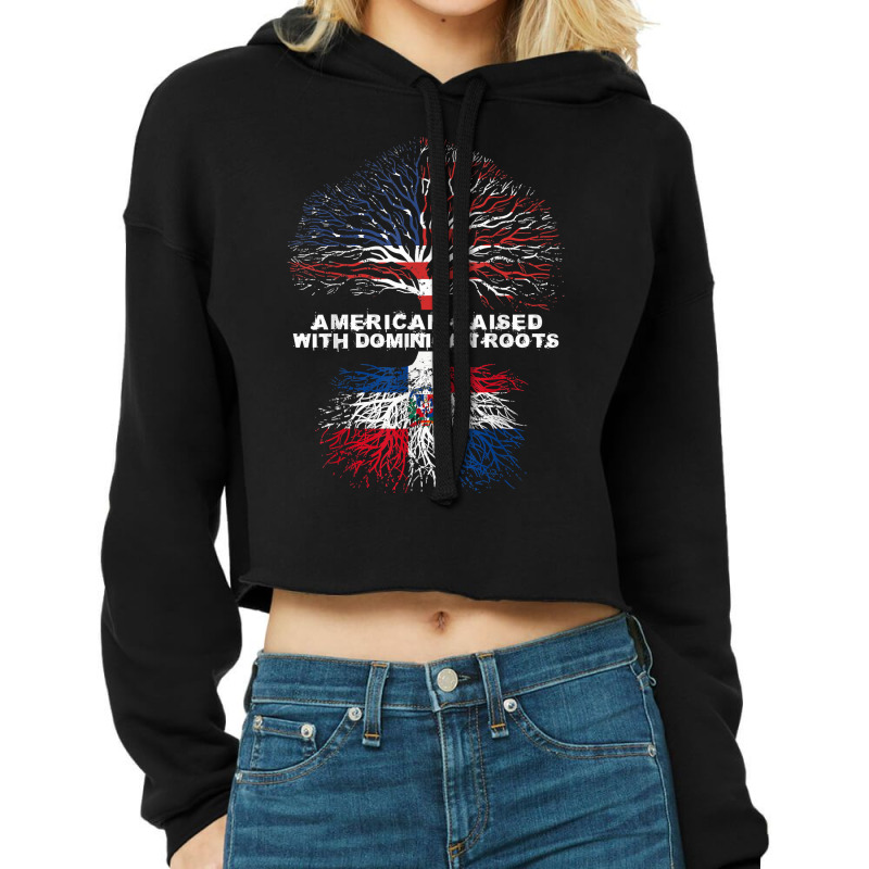 American Raised With Dominican Roots Republic Cropped Hoodie by pennyWelborn | Artistshot