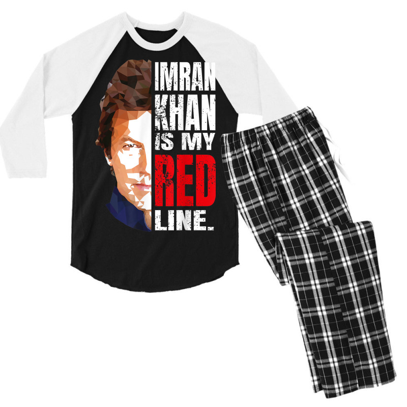 Imran Khan Is My Red Line Pakistan Prime Minister Men Women Men's 3/4 Sleeve Pajama Set by Bewitch | Artistshot