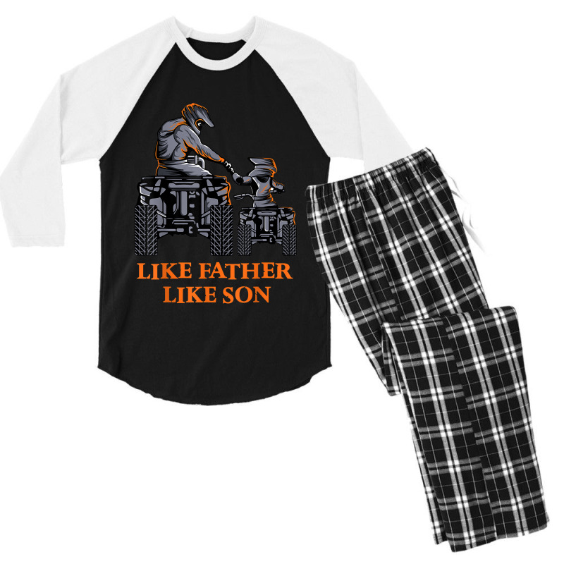 Like Father Like Son Quad Bike Four Wheeler Atv Gift Men's 3/4 Sleeve Pajama Set | Artistshot