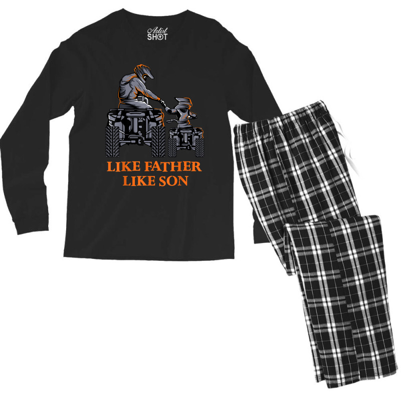 Like Father Like Son Quad Bike Four Wheeler Atv Gift Men's Long Sleeve Pajama Set | Artistshot