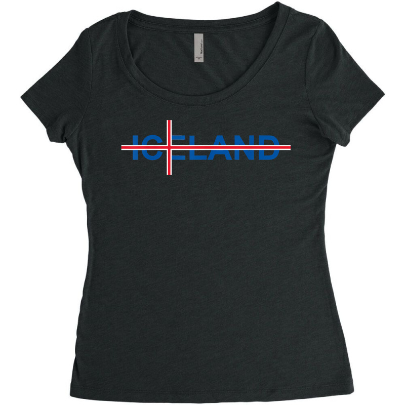 Iceland Flag Travel Vacation Scandinavia Pride Reykjavik Women's Triblend Scoop T-shirt by JamesPlyler | Artistshot