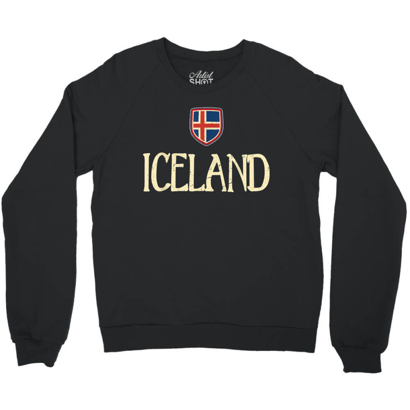 Iceland Icelandic Flag Souvenir Love Gift Crewneck Sweatshirt by JamesPlyler | Artistshot