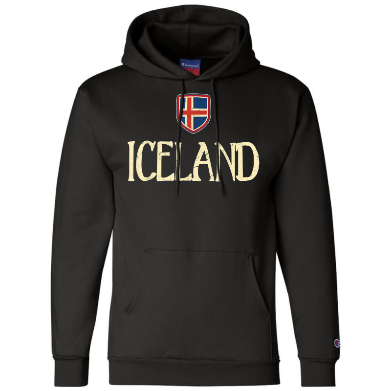 Iceland Icelandic Flag Souvenir Love Gift Champion Hoodie by JamesPlyler | Artistshot