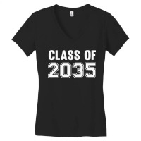 Class Of 2035 Grow With Me  Handprints Go On The Back Women's V-neck T-shirt | Artistshot