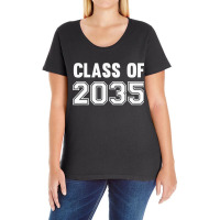 Class Of 2035 Grow With Me  Handprints Go On The Back Ladies Curvy T-shirt | Artistshot