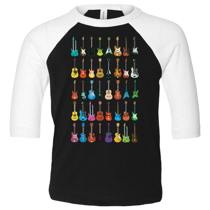 Love Guitar Different Guitars Music Lover Toddler 3/4 Sleeve Tee by Konlasa6638 | Artistshot