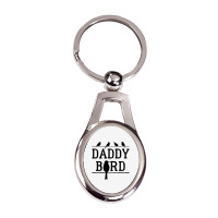 Daddy Bird Silver Oval Keychain | Artistshot