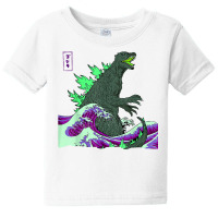 Teamgodzilla The Great Monster Off Kanagawa Green Wave T Shirt Baby Tee | Artistshot