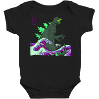 Teamgodzilla The Great Monster Off Kanagawa Green Wave T Shirt Baby Bodysuit | Artistshot