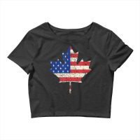 Combined American Canadian Flag Usa Canada Maple Leaf Crop Top | Artistshot