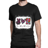 Peace Love Head Start Back To School Leopard Kids Teacher Classic T-shirt | Artistshot